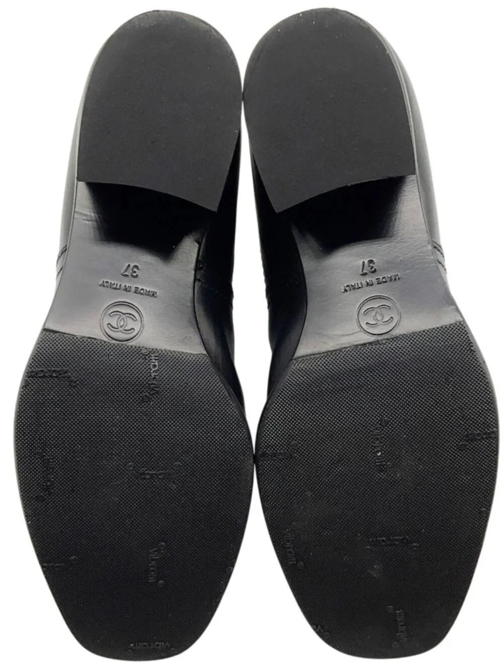 Chanel Black Leather CC Chelsea Boots